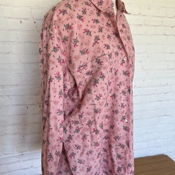 Retro Abercrombie & Fitch Pink Floral Print Blouse - Size Large - Picture 3 of 6